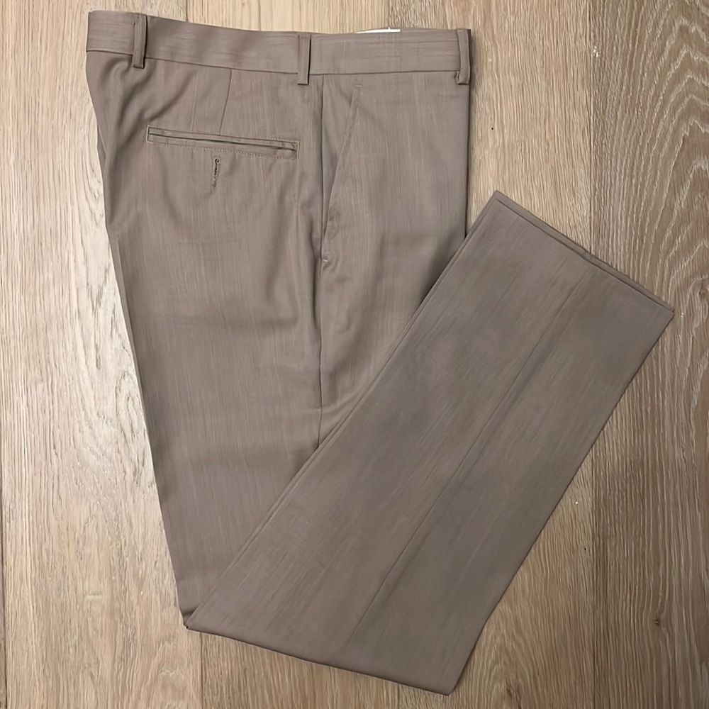 Jos. A. Bank men’s Traveler’s Collection Wool dark khaki formal pants 33x32